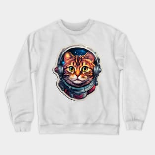 Cat Space Astronaut Kitten Space Cat Lover Crewneck Sweatshirt